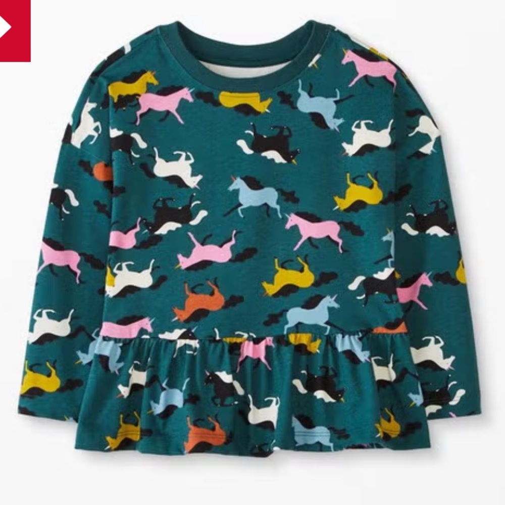 Hanna Andersson horse print peplum top